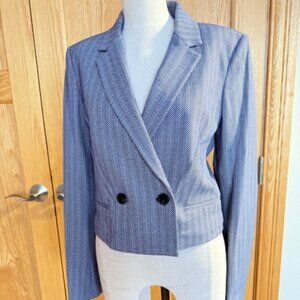 Rag & Bone Elvy Chevron Crop Blazer Navy NEW